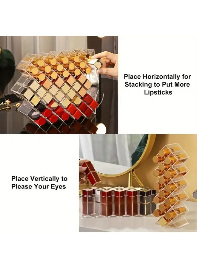 Acrylic Lipstick Holder With 16 Slots Transparent Cosmetic Storage Box For Vanity - Image 2
